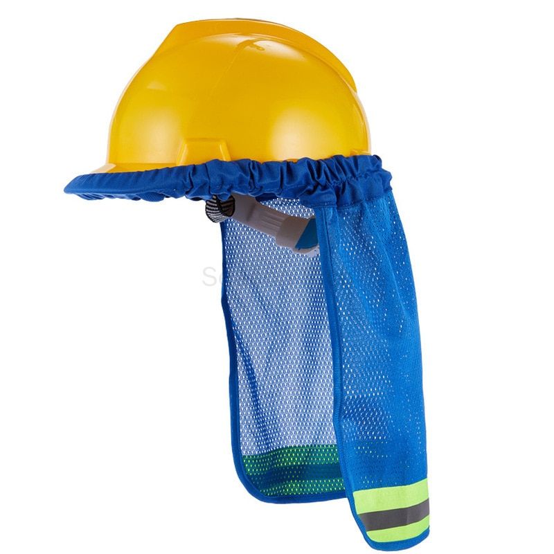 Safety Hard Hat  Neck Cover Sun Protector-Blue