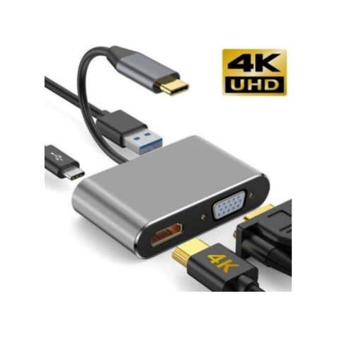 Usb C To Hdmi Vga 4k Adapter 4-in-1 Type C Adapter Hub To