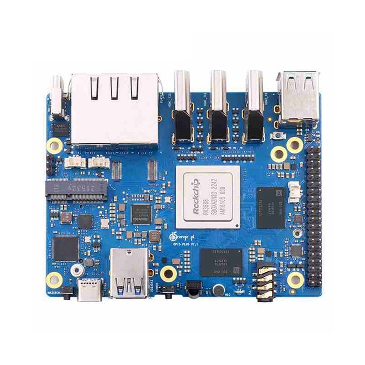 For Orange Pi 5 Plus 8GB RAM+256GB Emmc Module RK3588 Octa-Core 64-Bit Supports 8K Video 2.5G Supports WiFi6 BT Module
