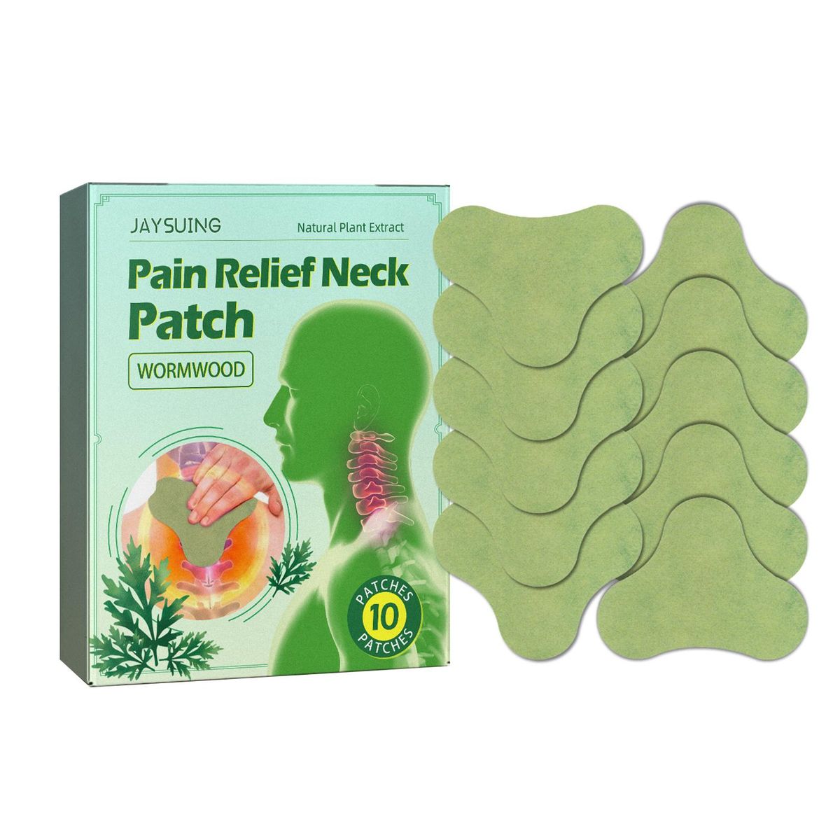 Jaysuing Wormwood Joint Rheumatoid Arthritises Pain Reliefs Shoulder and Neck Massage Body Care Patches Neck Shoulder Patch 10PCS/Box