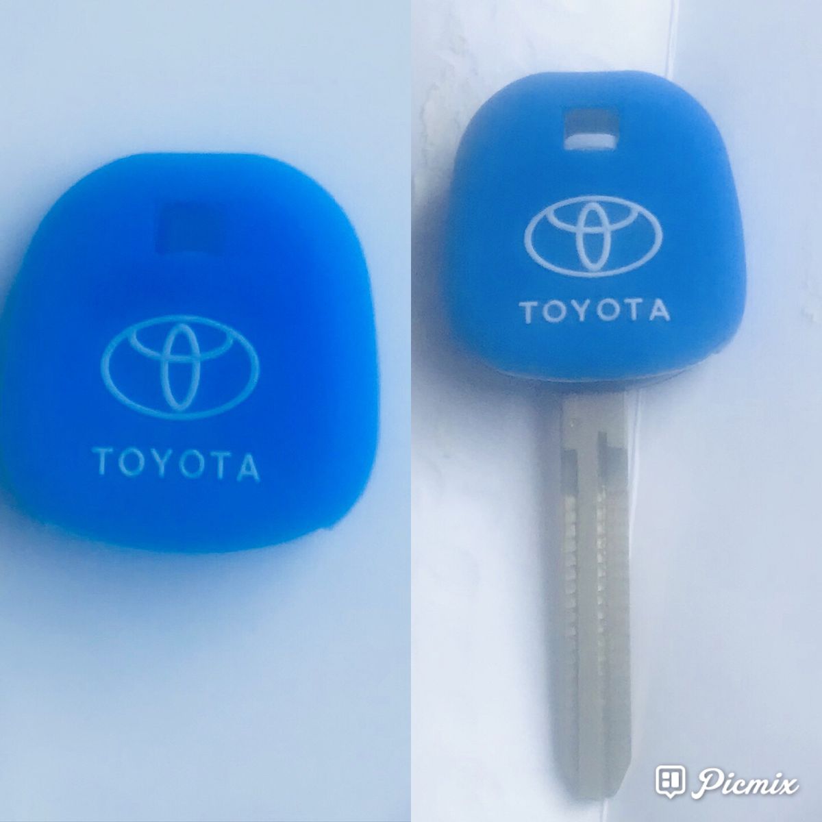 Buttonless Toyota Silicon Key Case Cover Blue