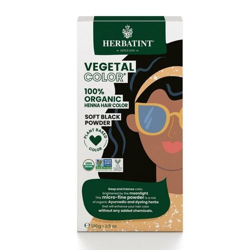 Henna Color Organic Hair Dye Vegan -Soft Black 3.5oz 100gr