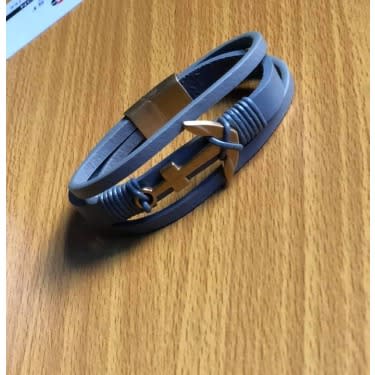 Luxury Unique Leather Grey Bracelet