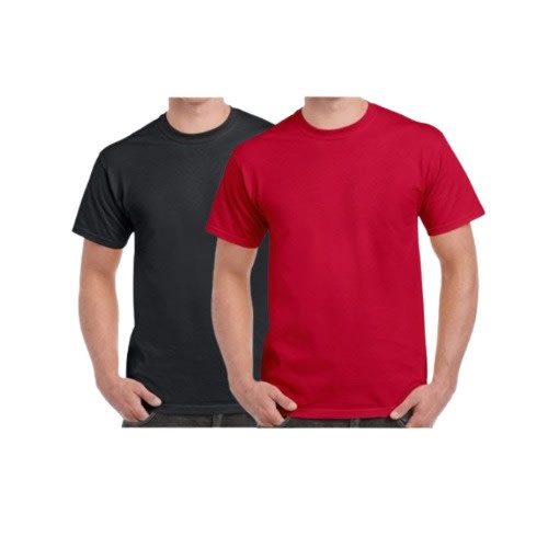 Plain Men's T-shirt Combo - Red & Black