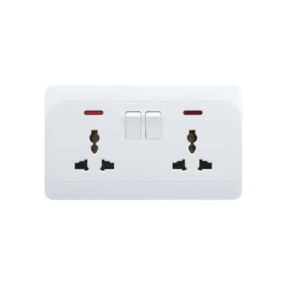 Double Electric 13amps 2-gang Socket With Neon