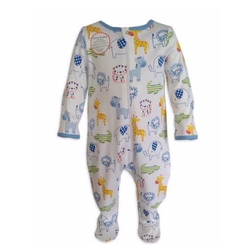 Newborn Baby Boy Organic Cotton Sleep & Play Sleeper Pyjamas