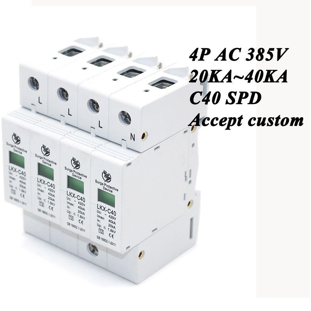 SPD Hot C40-4P AC House ~385V 20KA~40KA Sale Surge