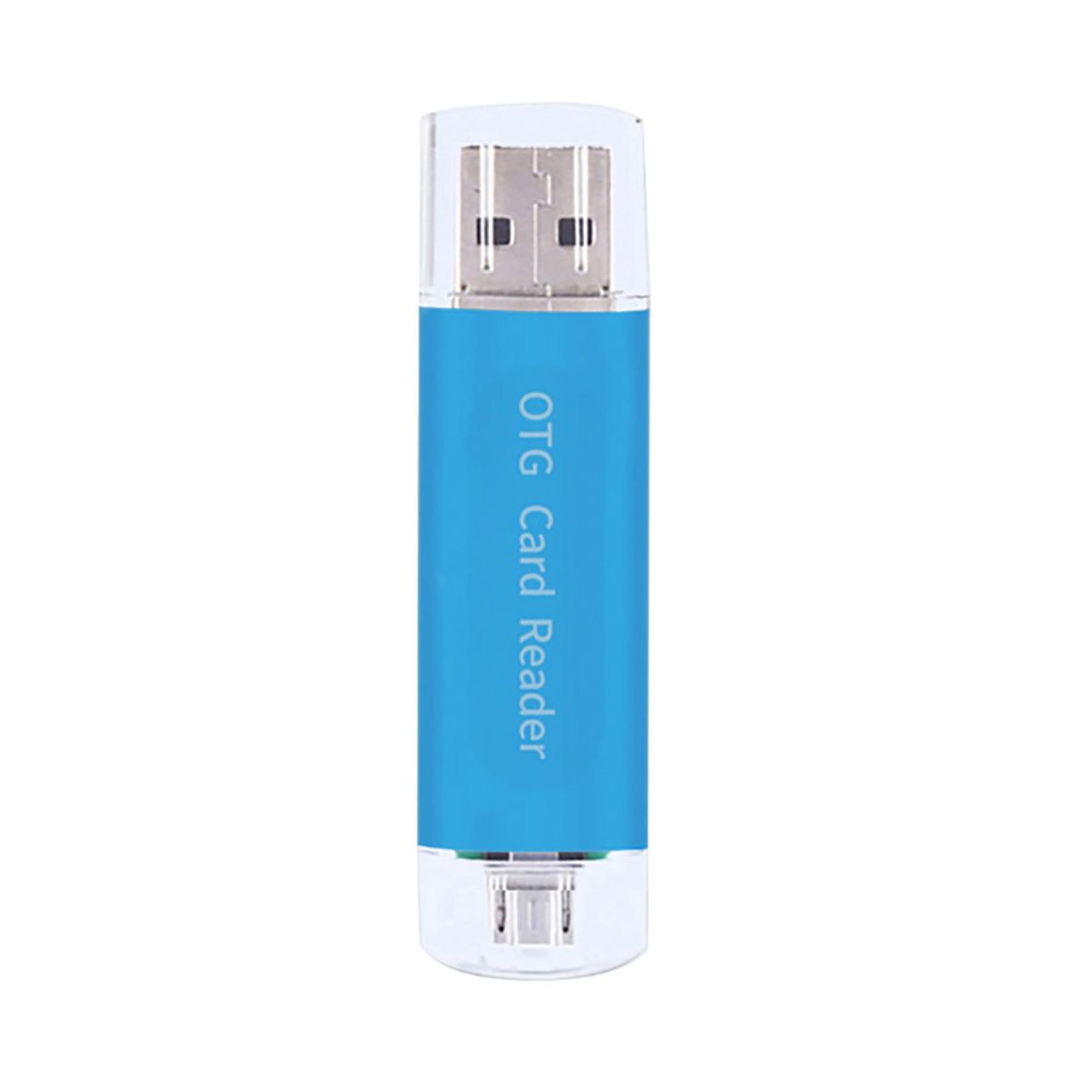 2 in 1 USB 2.0 Phone OTG Dual TF SD Card Reader Adapter-Blue