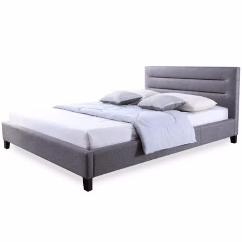 Fabric Upholstered Platform Full Bed - Grey