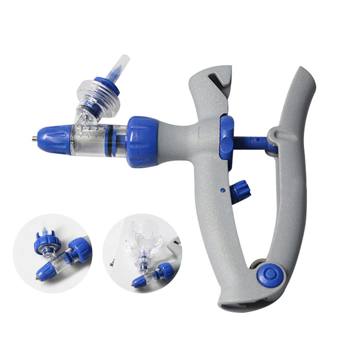 5ml Cattle Syringe Gun Adjustable and Continuous Syringe Injection Animal Injector for Poultry Livestock Pig Goat