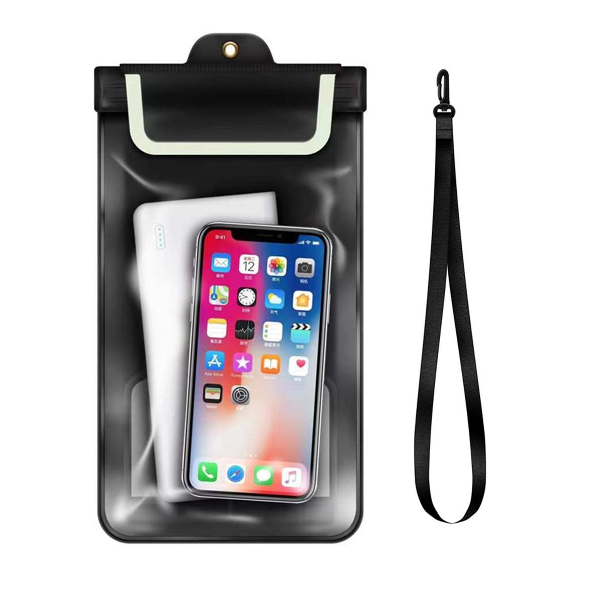 1 Set Phone Waterproof Bag Transparent Window Mobile Phone Bag Black1