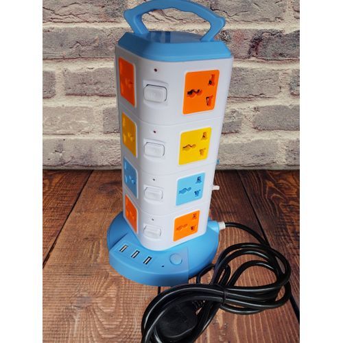 SOLID MULTI FUNCTIONAL VERTICAL SOCKET With 3 USB Ports