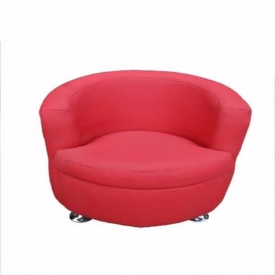 Portable Size Leisure Leather Chair - Red