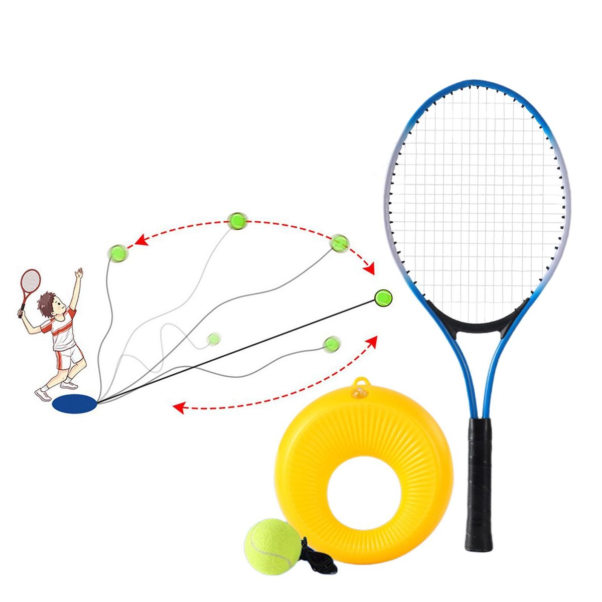 Tennis Return Set Tennis Racket Exercise Kid Without Bag