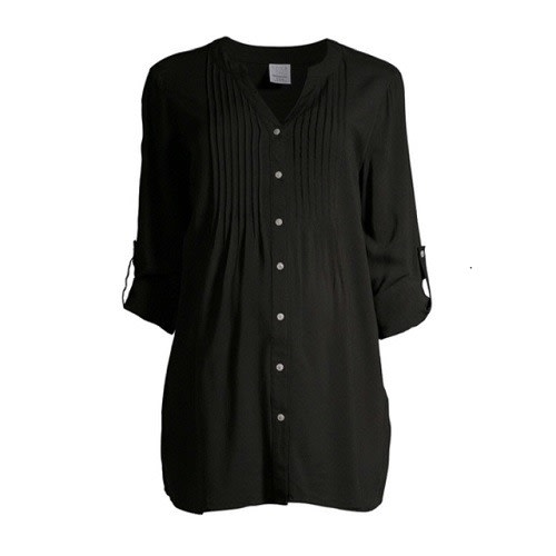 Time  Tru Maternity Woven Pintuck Blouse - Black