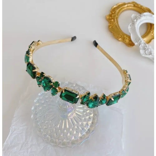 Emerald Crystal Hair Band - Green