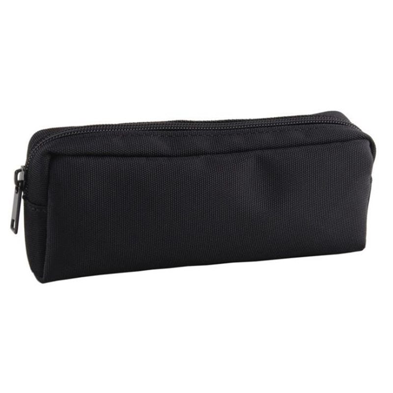 Black Canvas Pencil Case School PencilCase For Boys Girls Simple Candy Color Large-capacity Pencil Cases Stationery Cosmetic Bag