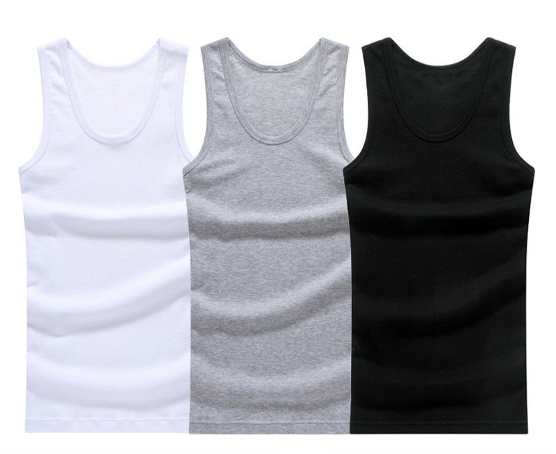 3Pcs Men Fitness Tank Top Casual Sports Sleeveless Shirt Male Vest Fashion Bodybuilding Man Gym Workout Clothing Pure Singlet-bx-3se