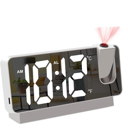 Projection Digital Clock Radio With Usb Charger Ports