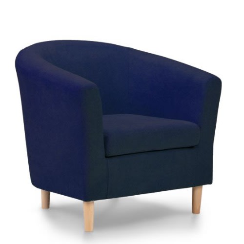 Single Fabric Seaters Sofa Tub - Dark Blue Armchair/ Bucket Chair