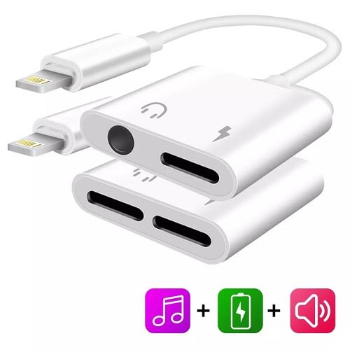 2 In 1 For Lighting Adapter Charging Audio Adapter For iOS