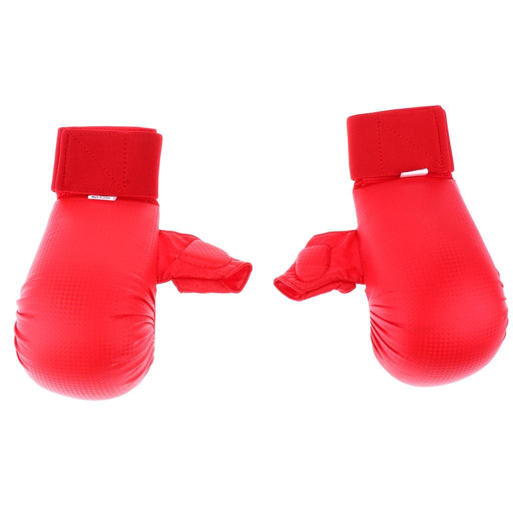 1 Pair PU Karate Sparring  MMA Judo  Martial Arts Padded   S Red