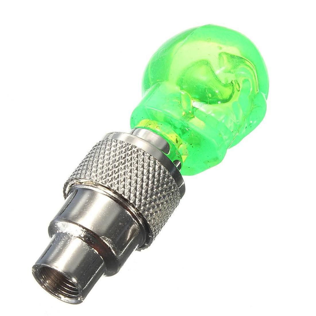 LED light valve cap spoke light for bicycle Auto Bike rim tire green