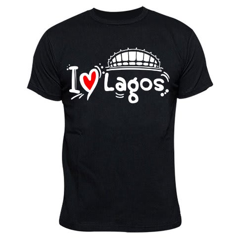 I Love Lagos Print Tshirt - Black