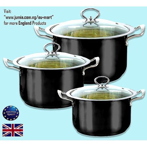 Stainless Steel Stock Pot Set Gem Range Onyx 3Pieces