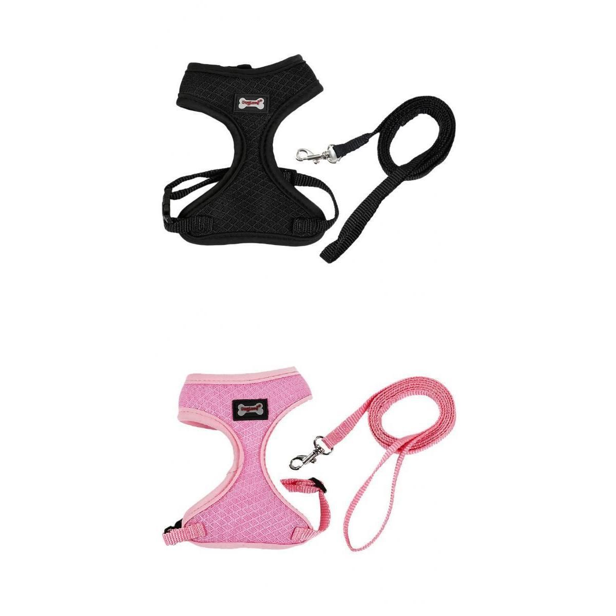 Set Of 2, Cat Walking Harness And Adjustable Strap Mesh