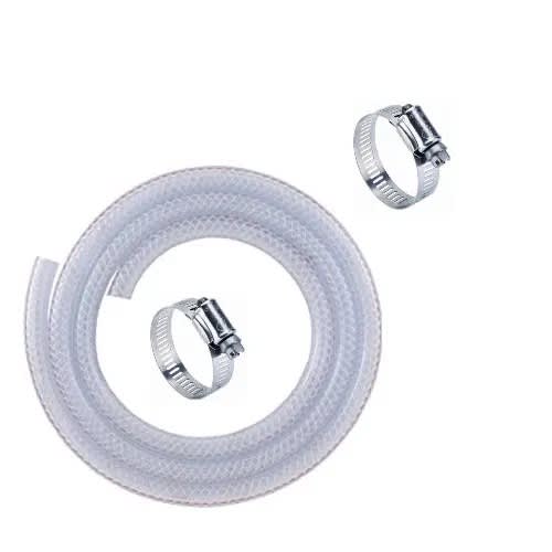 3 Meters Braided Water H0ose 1/4'' Tube + 2 Hose Clamp