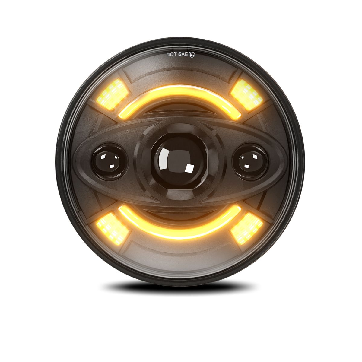 1Pcs 7 Inch LED Headlight With Hi/Lo Beam, DRL And Turn