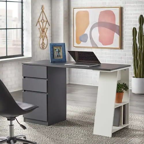 Sadia-modern Writing Desk - Grey/white
