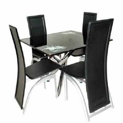 Executive Dining Table With 4 Dining Seater - Black