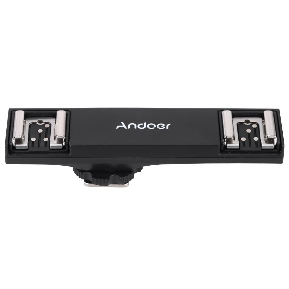 Andoer Dual Hot Shoe Flash Speedlite Bracket Splitter for Nikon D750 D7200 D7100 D7000 D800 D810 D600 DSLR Camera Camcorder