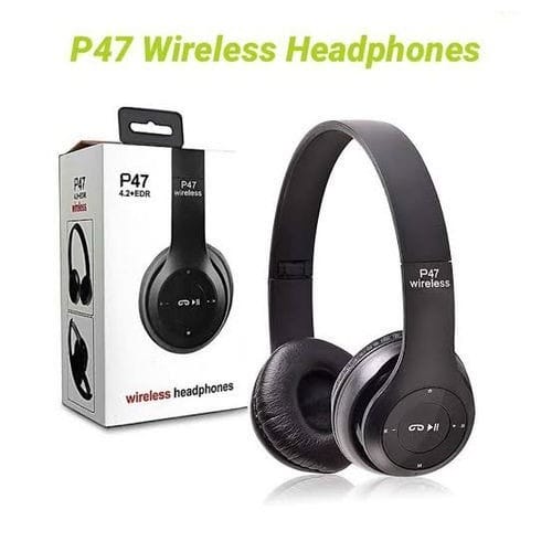 P47 Bluetooth Over Ear Foldable Headset - 400mah - Black