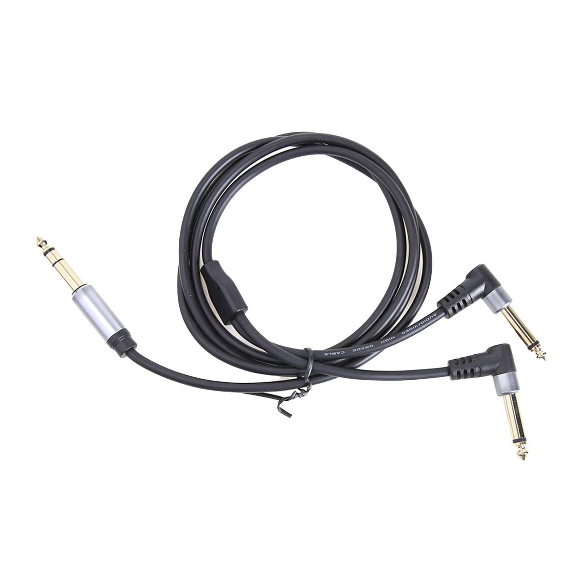 Audio Cable 6.35mm to Double 6.35mm AUX Adapter Cable Black