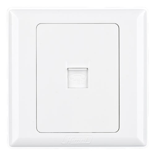 Himel Telephone Socket, Advanced Series, 1 Gang, Rj11, 4-pin, White || HWDA1TS