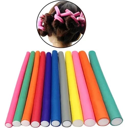 Multicolored Bendable Hair Curlers - 10pcs