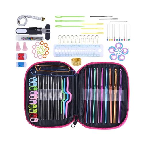 100pcs Crochet Knitting Set - 22 Sizes Crochet Yarn Knitting Hooks Needles