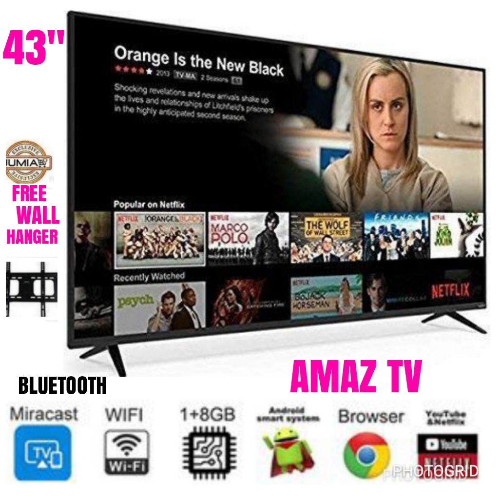 43&rdquo; Inch Bluetooth UHD ANDROID Smart TV+FREE WALL HANGER