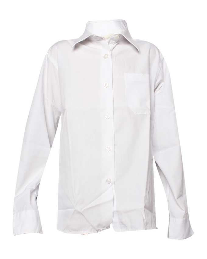 Boy's Plain Long Sleeve Shirt - White