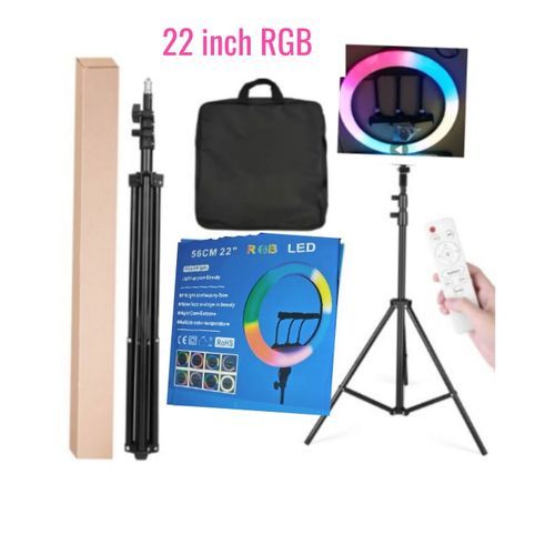 22Inch RGB Selfie Ring Light+Tripod Stand For Photos &Videos