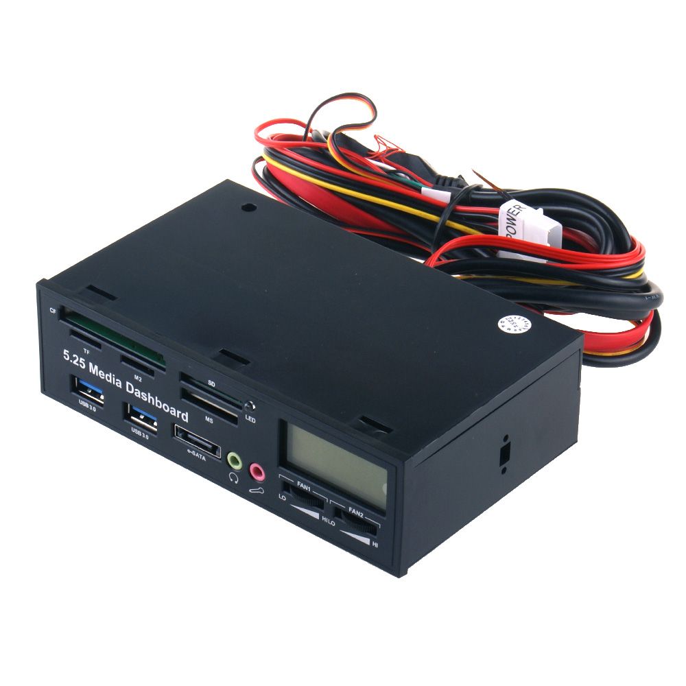 5.25" USB 3.0 E-SATA All-in-1 PC Media Dashboard