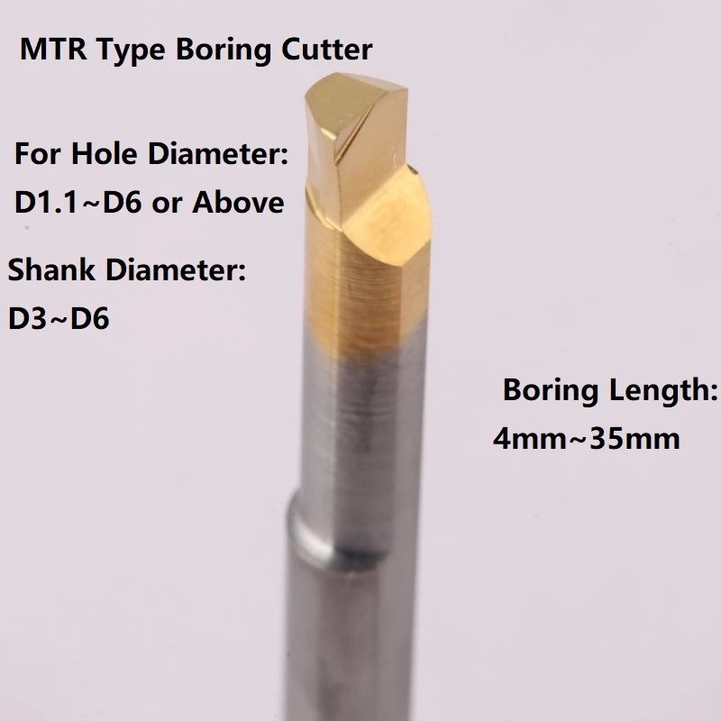 MTR 3 R0.15 L15DE Internal Hole Making Solid Carbide CNC Boring Tool