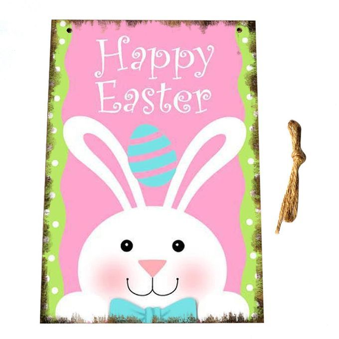 Easter De Or Easter Rabbit Wall De Or Hanging Plaque De Orative Sign Hanger-Multi-colors