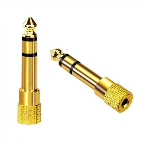 6.35mm (1/4 Inch) Male To 3.5mm (1/8 Inch) Female Stereo Audio Jack Adapter -2 Pack
