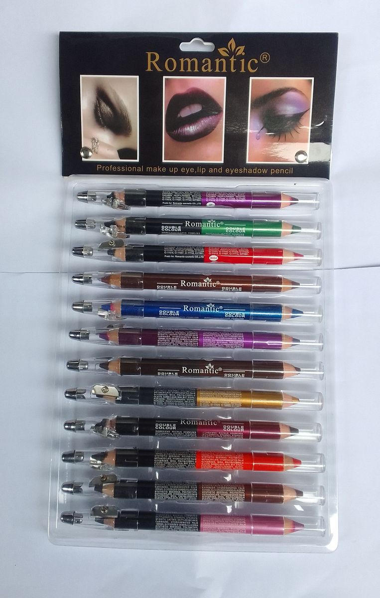12 PCS DOUBLE COLOURED PROFESSIONAL MAKEUP EYEPENCIL