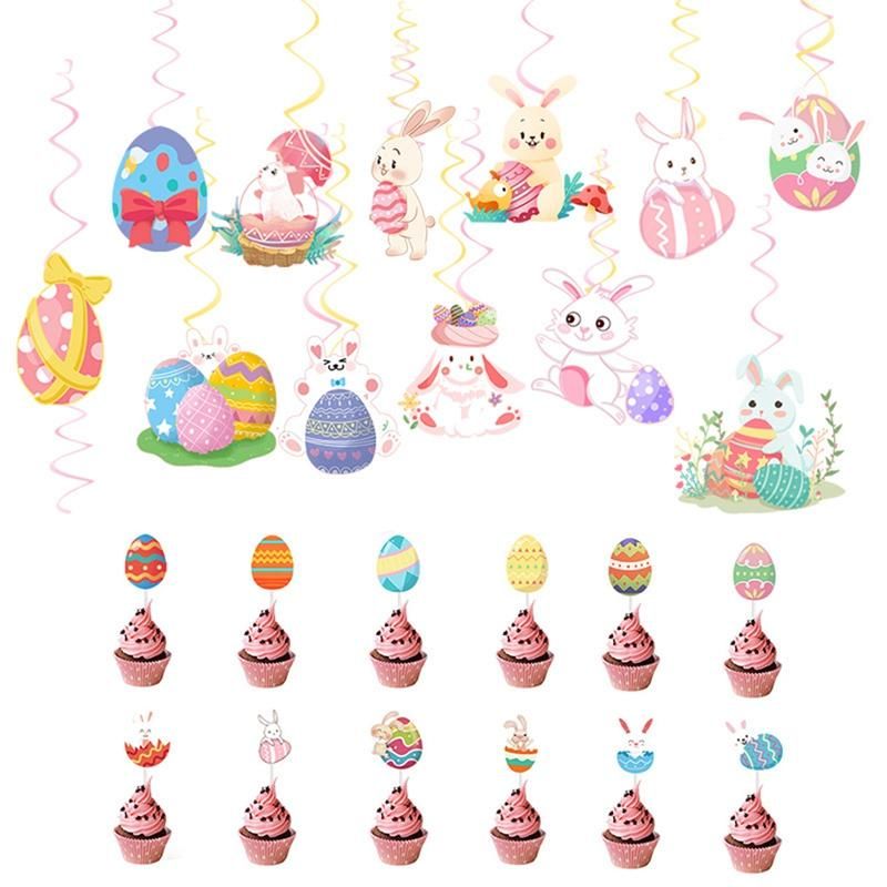 Easter Decoration Theme Party Cake Flag Rabbit E