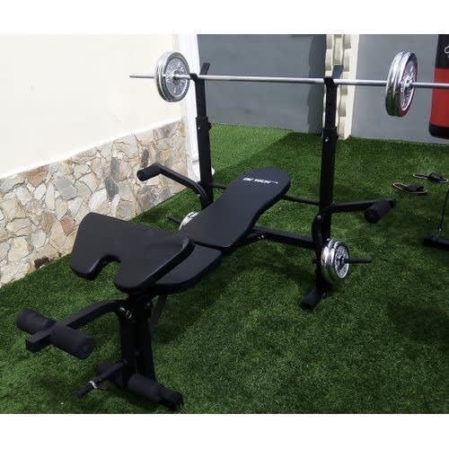 Weight Lifting Bench With 20kg Weight Bar And Gym Gloves